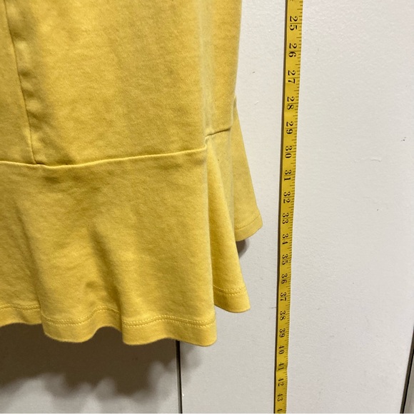 NEW YORK and COMPANY Mustard Yellow Mini Ruffled Sleeveless Cotton Sundress LRG - Picture 8 of 14
